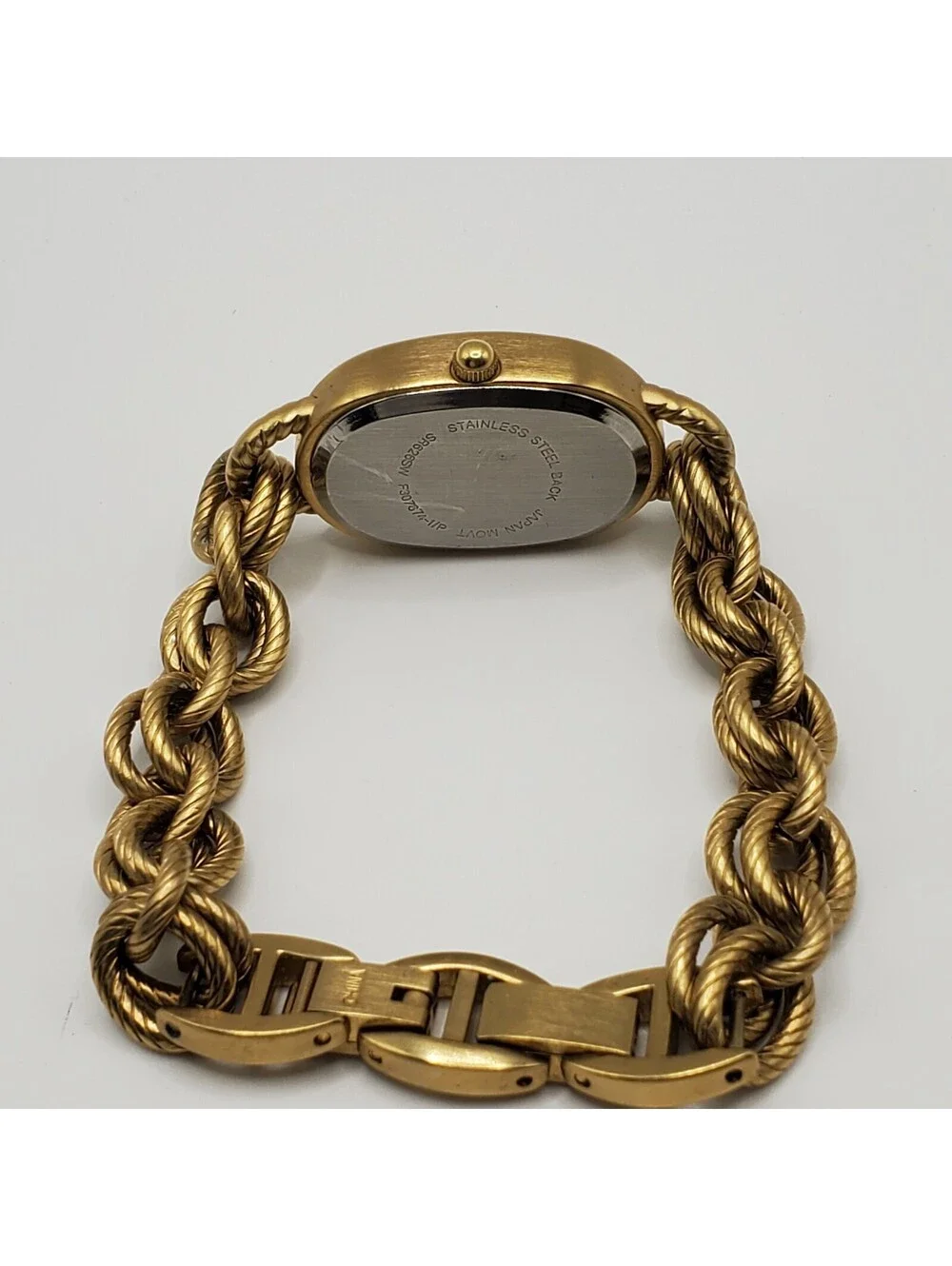 Quartz Chain Link Style Band Womens Watch  Gold Tone 19mm New Battery